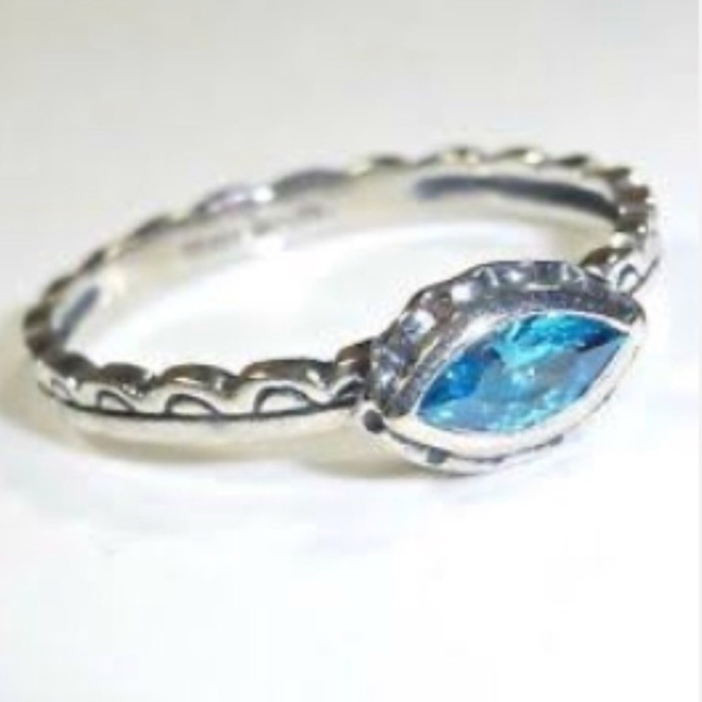 Silpada Stackable Ring. Sterling Silver & Blue St… - image 1